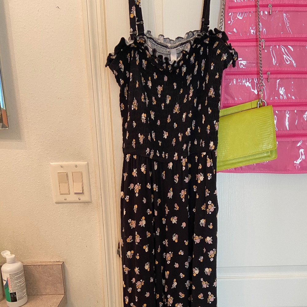 Torrid Soft Knit Floral Black Romper